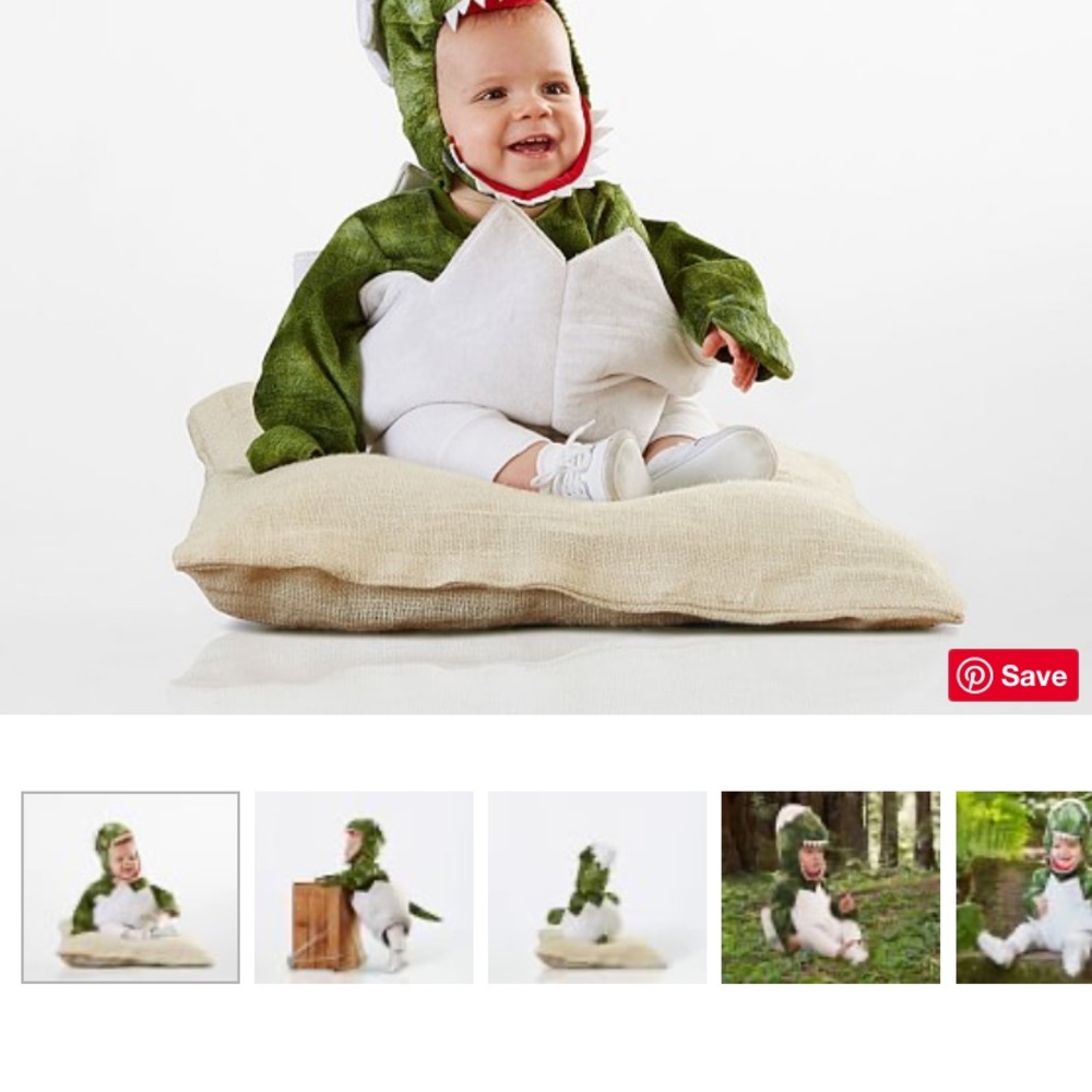 Pottery barn baby dinosaur costume 0-6mo